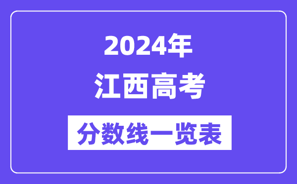 2024年江西高考分數線一覽表（含一本,二本,專科分數線）