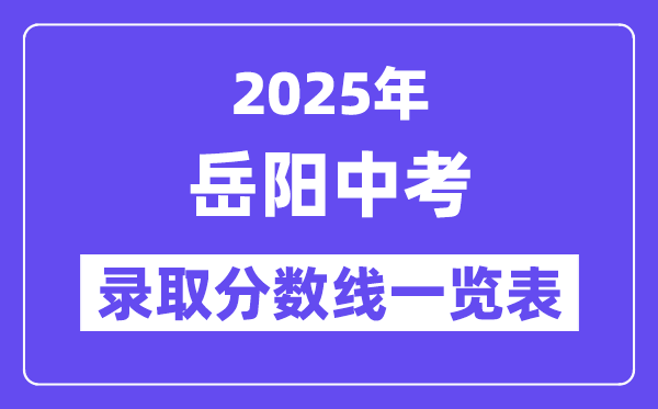 2025年岳陽中考各高中錄取分數(shù)線一覽表