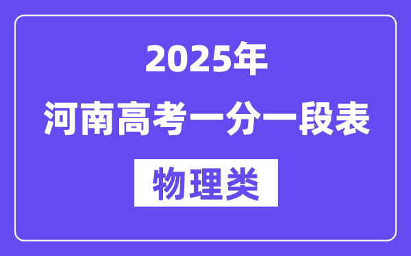 2025河南高考一分一段表(物理類)位次排名查詢