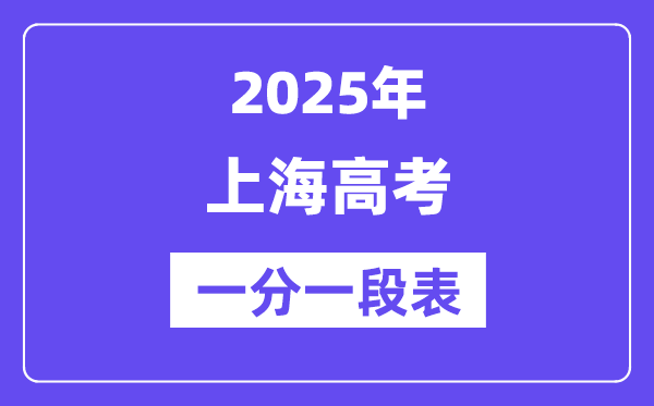 2025上海高考一分一段表（含位次排名查詢）