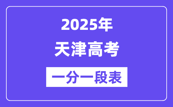 2025天津高考一分一段表,查詢位次及排名(完整版)